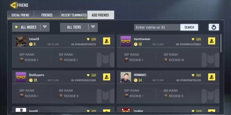 cara menambah teman di call of duty mobile