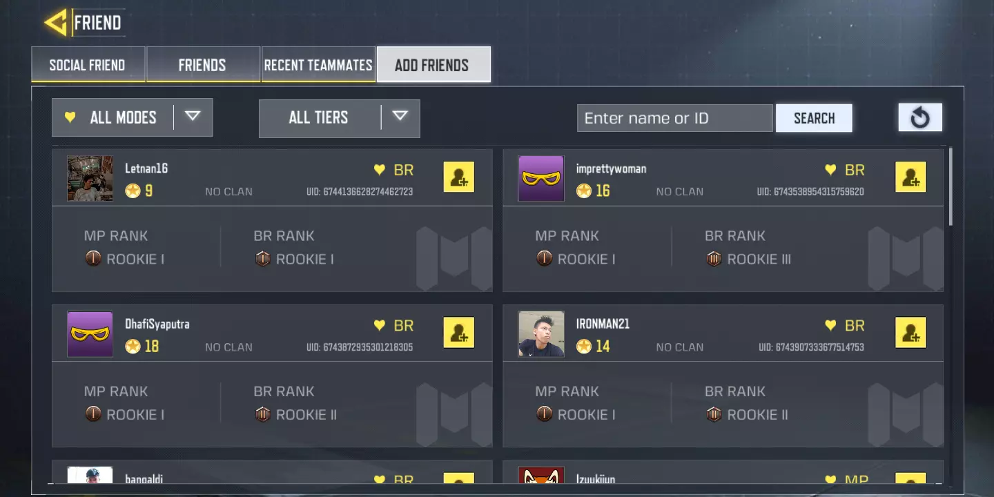 cara menambah teman di call of duty mobile