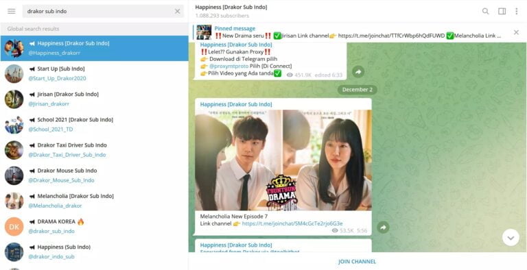 Cara Nonton Drakor di Telegram