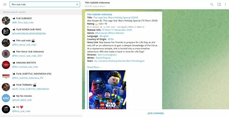 link telegram film indonesia dan netflix