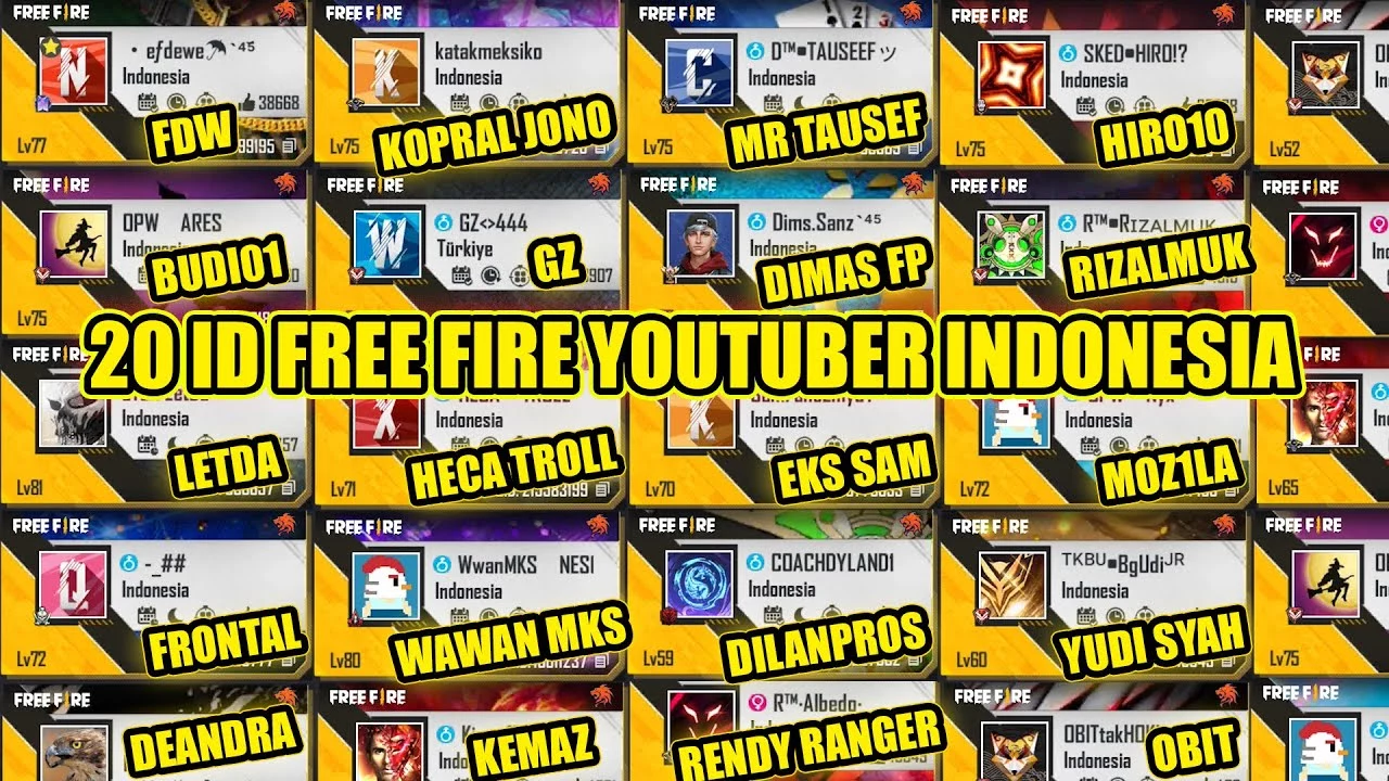 id youtuber ff