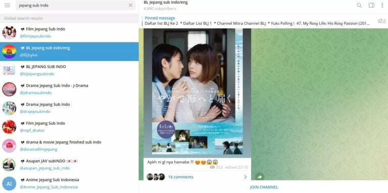 Channel Grup Telegram Jepang