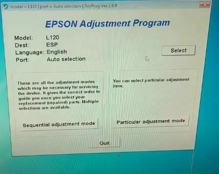 Buka Resetter atau Epson Adjustment Program