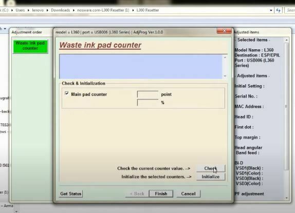Lakukan Pengecekan dan Klik Initialize