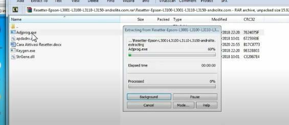 Extract dan Buka File Resetter