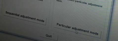 Particular Adjustment Mode