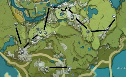 Rute untuk farming Qingxin Rute untuk farming Qingxin