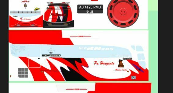 Livery Bussid PO Haryanto Merah