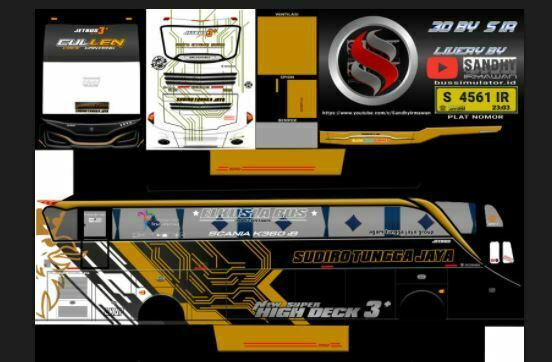 Livery Bussid Yudistira STJ Coklat