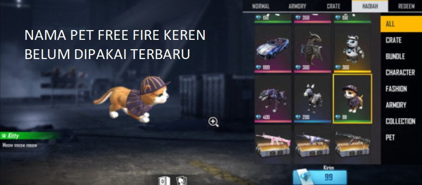nama pet ff keren