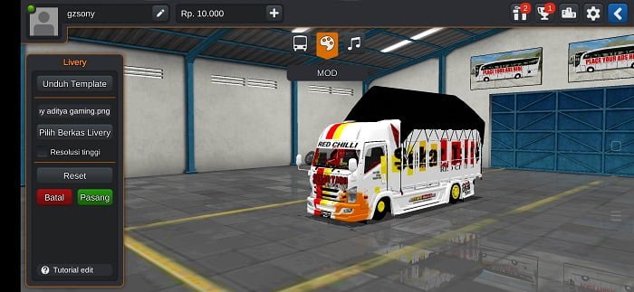 mod bussid full strobo truk