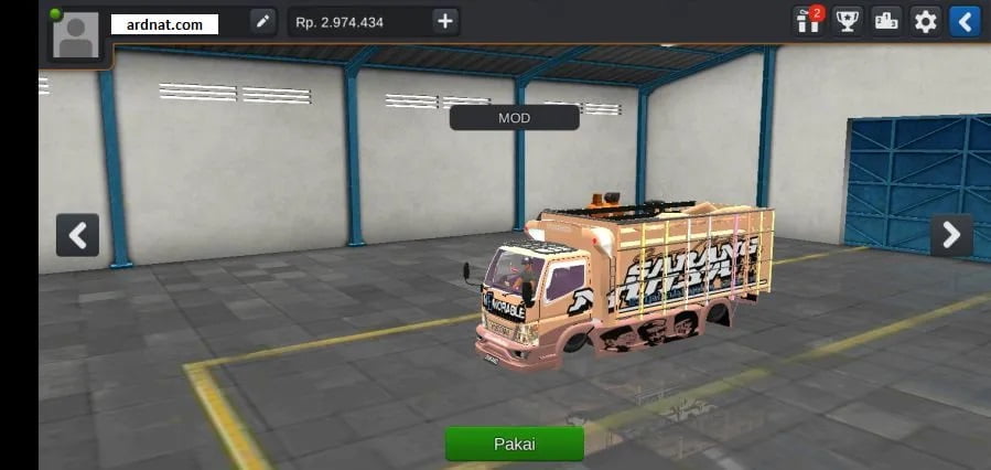 mod bussid truck canter full strobo