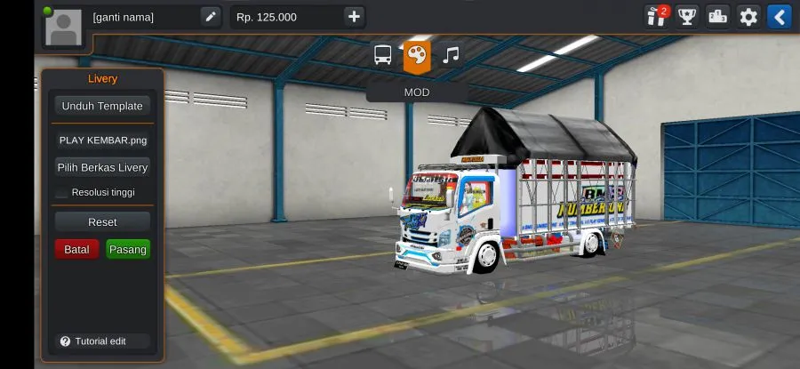 mod bussid truck canter tawakal