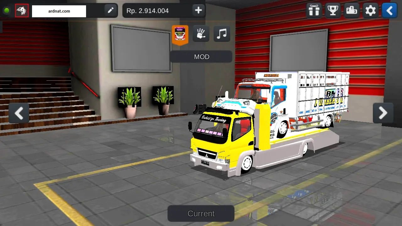 mod bussid truck canter towing