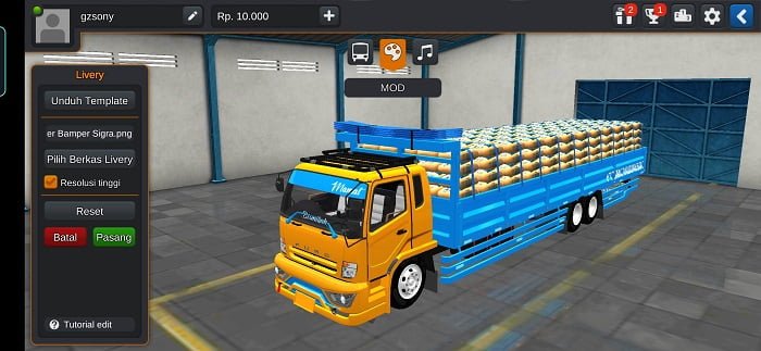 mod bussid truck fuso 6x4