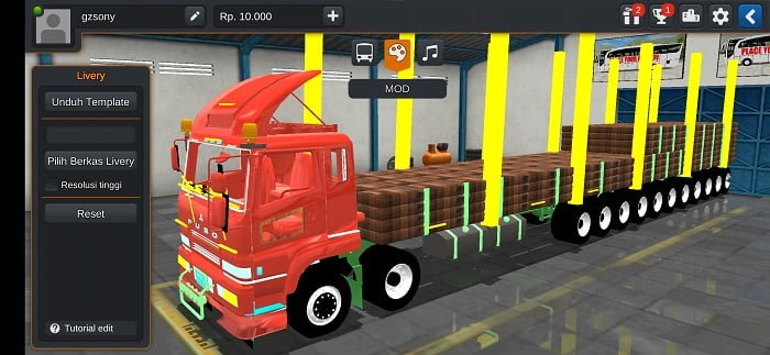 mod bussid truck fuso long chasis