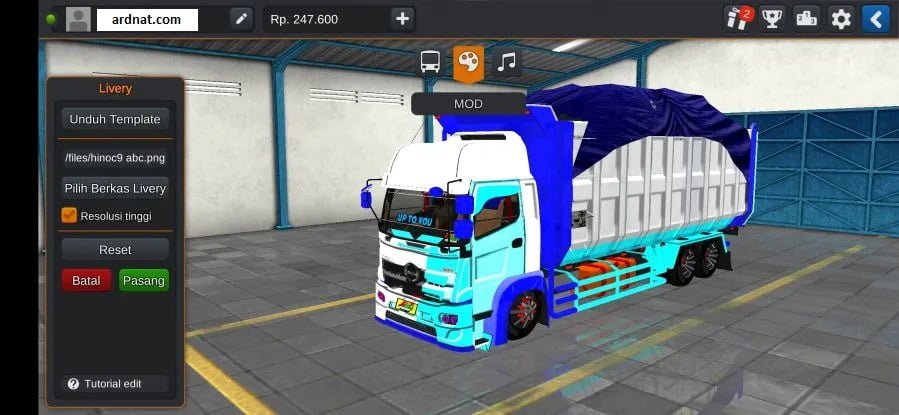mod bussid truck hino 500 new gen dump