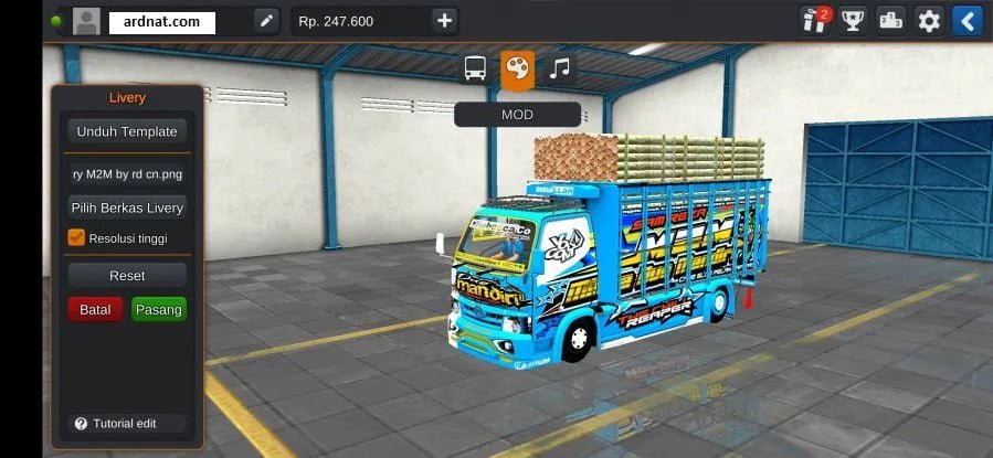 mod bussid truck hino dutro