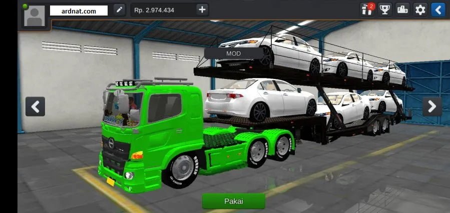 mod bussid truck hino kontainer