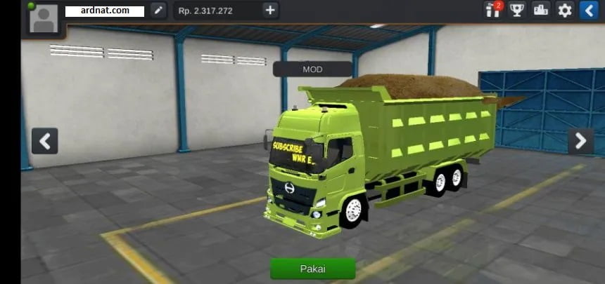 mod bussid truck hino muatan pasir