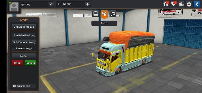 mod bussid truck isuzu muatan gayor