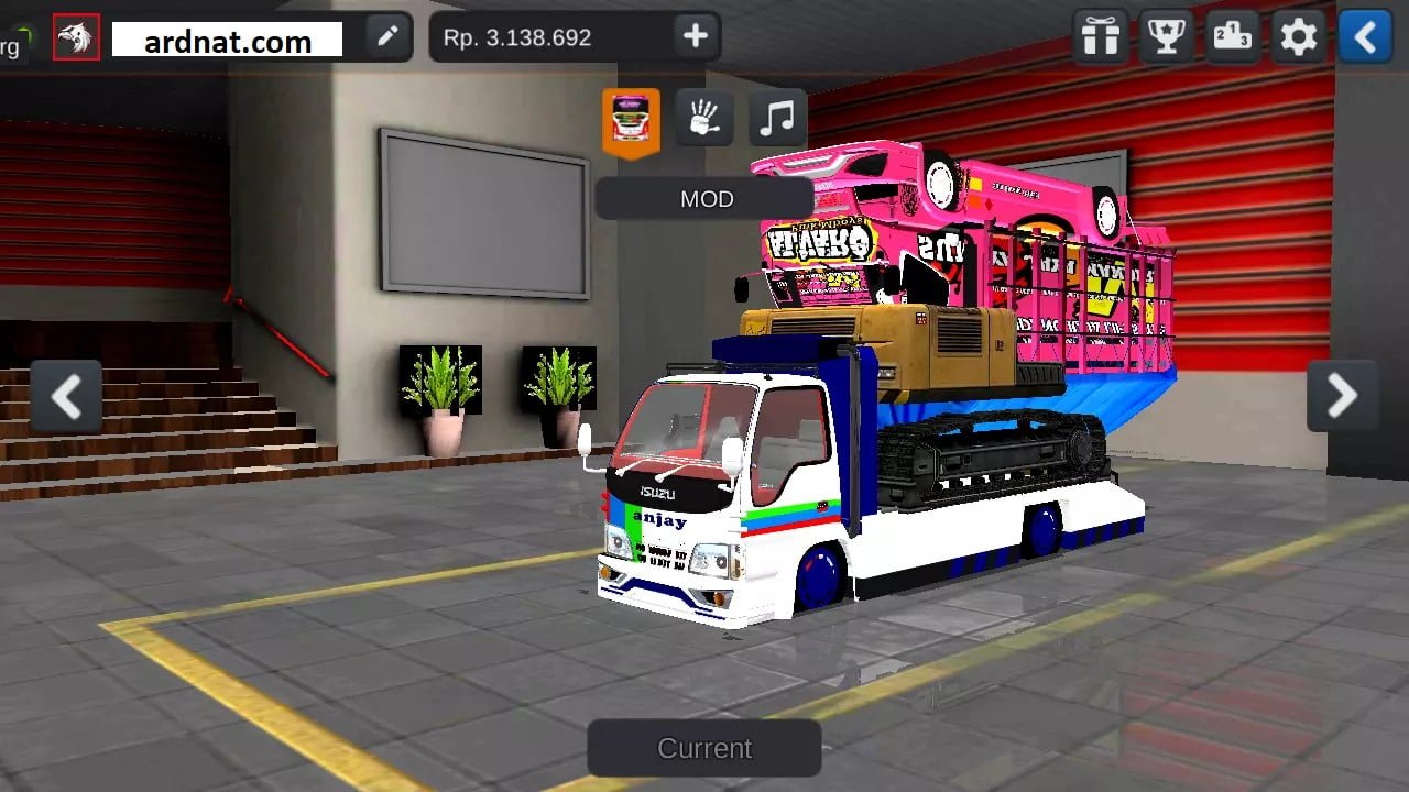 mod bussid truck isuzu nmr 71 full anim