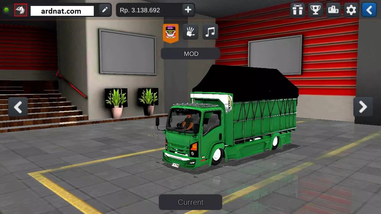 mod bussid truck isuzu nmr 71 terpal segitiga