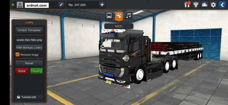 mod bussid truck trailer panjang