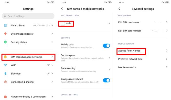 Setting APN Axis Di Hp Android