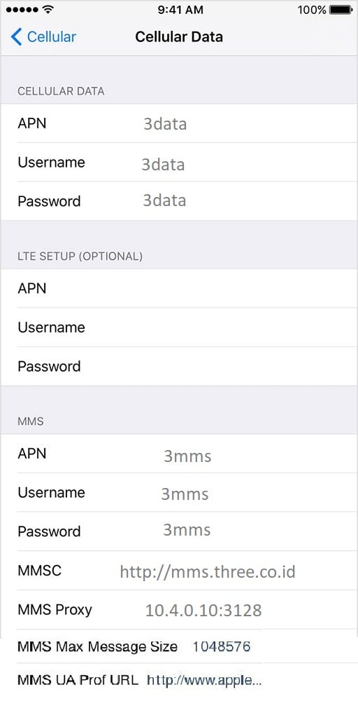 Cara Setting APN Tri Di Iphone