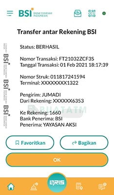 nomor rekening bsi